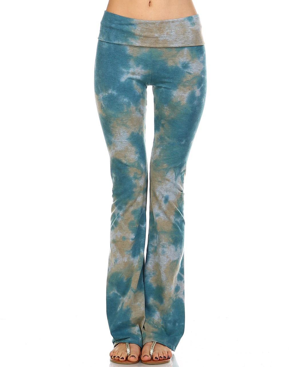 Front side Comfy Yoga pants with Crystal Cloud tie dye,These comfortable, stretchy yoga pants are perfect for a relaxing day