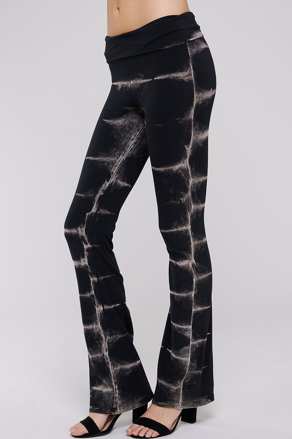  Black Maho Comfy Cotton yoga pants fold-over waistband provides a comfortable and secure fit.